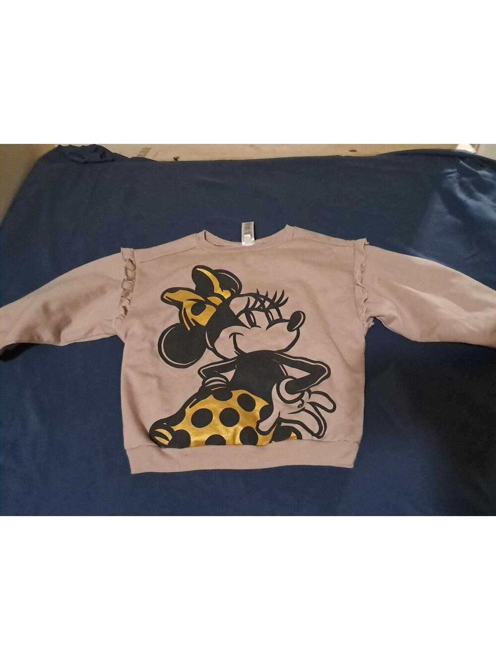 Offical‎ Disney Junior Minnie Mouse Bowtastic Sweatshirt  Gold Long Sleeve 4T